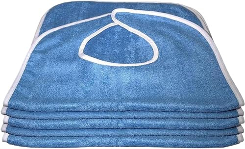 YYCFB Bavoir Adulte pour Manger - 5 Bavoirs Lavables | Protecteurs de Vêtements en Tissu Éponge pour Femmes, Hommes et Personnes Âgées