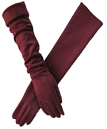 keusyoi Damenhandschuhe Winter Touchscreen SMS Lange Handschuhe Schwarz Grau Wildlederhandschuhe Damenhandschuhe Für Kaltes Wetter