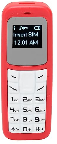 Senioren Mobiltelefon, entsperrtes Bluetooth Wählgerät mit großer Tastatur und Nano SIM Karte für Senioren, Reisen, ABS Rot, 0,66 Zoll, 350 mAh, 1 Stück