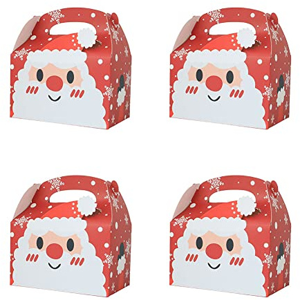 ISAKEN Weihnachten Geschenkbox, 25er Pack Karton Deko Plätzchen Geschenkbox Papier Kuchen Boxen Geschenkschachtel altschachtel Pralinenschachtel Dekorative Boxen Xmas Party Dessert Cookie Taschen