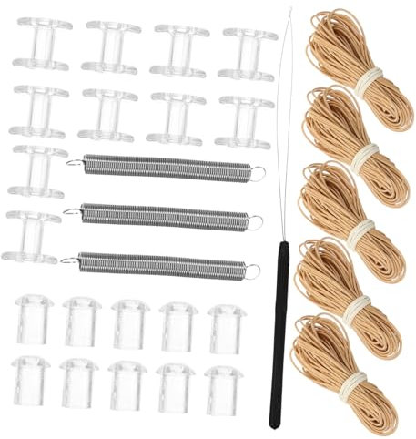 Angoily Honeycomb Curtain Accessories Repair Kit Pleated Shade Restring Kit Rope Spring and Wheels for Rv Blinds and Campervan Windows