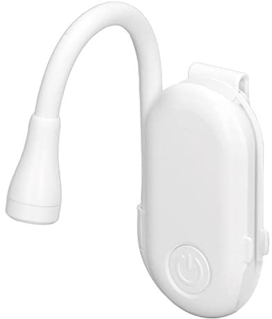 HERCHR Buchlicht, 3 Farbstufen, Helligkeit, Licht, Buch-Leselicht, Verstellbar, Flexibel, Zum Anklemmen, Buchlicht, Buch-Nachtlicht, USB, Wiederaufladbar, Zum Lesen(Weiß)