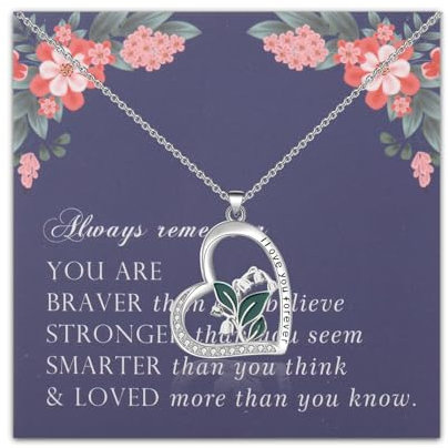 FEELMEM May Lily Of The Valley Flower Gift Love You Forever Birth Flower Pendant Necklace for Women Lily Of The Valley Gift (May Lily Of The Valley)