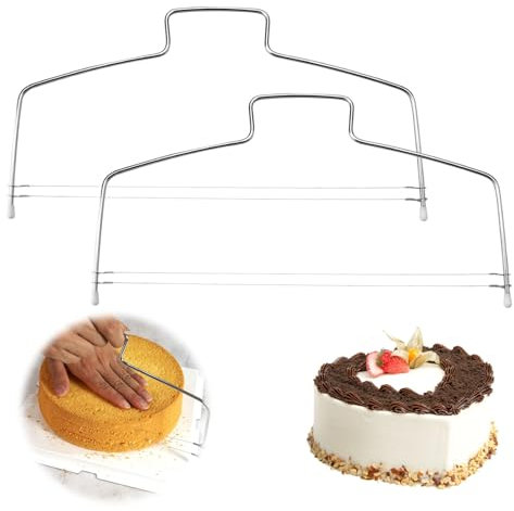 TNSLAND 2 Pezzi set di Taglia Pan di Spagna Taglia Torta A Strati Coltello per Torta Base per Torte in Acciaio Inox Ausilio per Il Taglio Sega per La Cottura Delle Torte per Tagliare Le Torte Pane