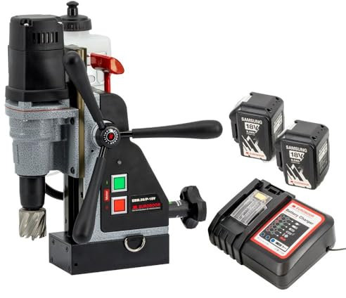 Euroboor EBM.36/P-18V 9Ah EU Akku-Magnetbohrmaschine, kompatibel mit Makita, für Metall, 36mm Bohrdurchmesser, Batterie und Ladegerät nicht inklusive