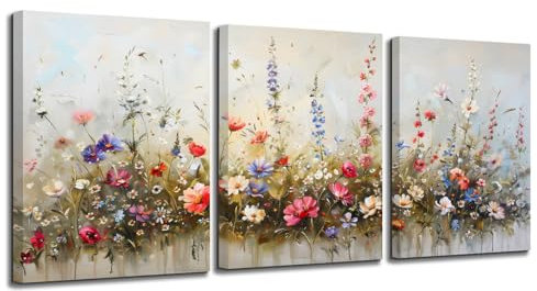 hyidecorart Cuadros Decoracion Salon Modernos 3 Piezas, Lienzos Decorativos Pared Dormitorios, Laminas Decorativas Pared Campos Campestres, Wall Art Comedor Oficina Pasillo Baño