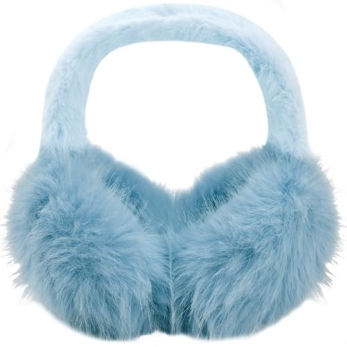 Mtbricey Orejeras Cálidas de Invierno Muffs de Oído Esponjosos Peludos Protector de Orejas Suaves Lindos Calentadores de Orejeras de Invierno Oreja de Diadema Esponjosa Accesorios Invierno (Azul)