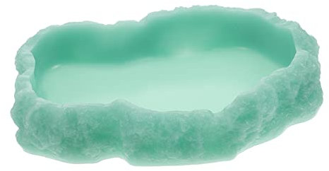 COSMEVIVI Leuchtende Reptilienschale Aus Harz Xs Natürliche Farbe Vielseitiger Wassernapf Für Eidechsen Und Kleine Reptilien Terrarienbedarf