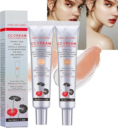 Caiucoco Cc Cream,Korean Color Changing Cc Cream,Tsunamyst Cc Cream,Color Changing Foundation,Color Correcting Cc Cream with Spf 25,Invisible Pore, Even Skin Tone (Mixed)