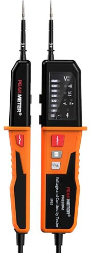 Tester di Tensione, di Continuità, Intervallo Automatico 12V~1000V, Elettrico Completo Multifunzionale IP65, Può Misurare Tensione CA/CC, Sequenza di Fase, Continuità, RCD(PM8200)