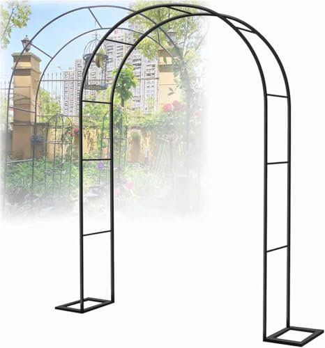 WCQSYY Arche De Jardin avec Base Arche De Roses pour Mariage Plantes Grimpantes Et Rosiers Arche Extérieure pour Fleurs Traçantes Tonnelle Support Décoration,Blanc,W1.4M*H2.3M