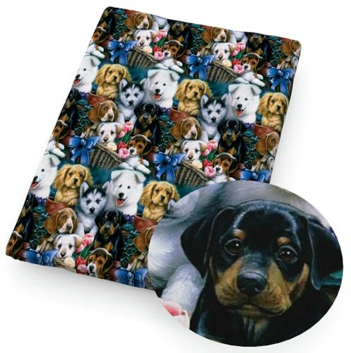 TPIONEER 50 * 145 cm Nachahmung Stickerei Katze Hund Polyester Baumwolle Stoff Tissue Nähen Quilten Stoffe Hand Material DIY Handmade