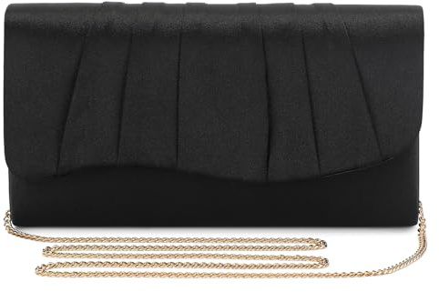 UBaymax Satin Clutch Klein, Abendtasche Damen mit Abnehmbarer Kette | Elegant Envelope Täschchen für Hochzeit, Party, Ball & Cocktail