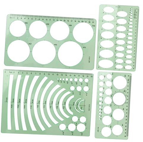 SHINEOFI 4stücke Teilige Geometrische Zeichenvorlagen Mit Architektenmaßstäben DIY-messlineale Für Zeichnen Und Nützliche Zeichenhilfen Für Schule Und Büro