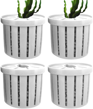 4 Stück Aquarium Pflanzenhalter Wasserpflanzen Fixed Ring Pflanzkorb, Fisch Tank Pflanze Schwerkraft Für Den Wassergarten Im Innen- Und Außenbereich 4×3,4×3,5cm