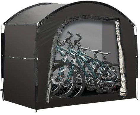 Bike Storage Shelter | Oxford Cloth Motorcycle Organizer Shed - Waterproof Zipper Organizer Supplies for Camping Gear Garden Tools Lawn Mower Motorcycle