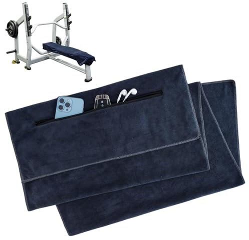 YIIFELL Toalla Gimnasio 120x50cm, Toalla de Deporte Toallas de Microfibra con Bolsillo con Cremallera, Toalla de Gimnasio para Gimnasio Yoga al Aire Libre y Entrenamiento (Gris)