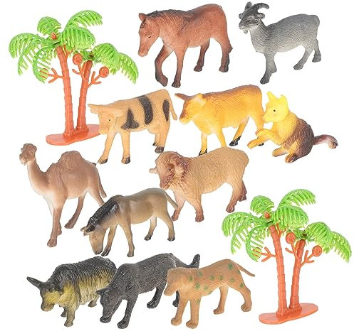 ERINGOGO 12 Stück Teiliges Set Realistischer Tierfiguren aus Kunststoff für Kleinkinder Bauernhoftiere für Dekoration Lernspielzeug und für Jahren