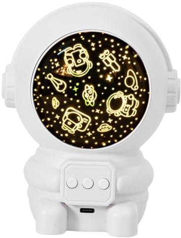 iplusmile Proyector LED Astronauta para Dormitorio Luz de Proyección de Estrellas Crea Ambientes Encantadores Habitaciones y Baños de Usar y Adaptable Cualquier