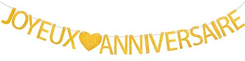 Joyeux Anniversaire Bannière Banderole Glitter Guirlande Happy Birthday Banner Décorations de Fête d'Anniversaires Party