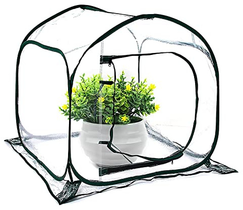Mini-Gewächshaus, Pop-Up-Gewächshaus, transparent, PVC, kleines Pflanzhaus, Zelt, Blumentopfabdeckung für Garten, Terrasse, Zuhause, Hinterhof