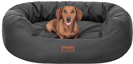 PillowPrim Hundebett | Hundekörbchen für kleine, mittelgroße und große Hunde | Hundekissen | Hundesofa | EInfach zu reinigen | XL - 93x74 cm | Graphit