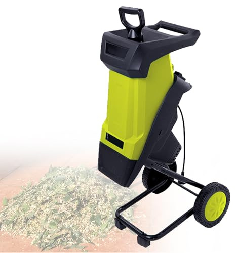 VNATWGOO Biotrituratore Elettrico Automatico per Legno, Trituratore di Foglie da 2400 W E 4500 Giri/Min con Sacco di Raccolta per Rami da 0 A 40 Mm Yellow