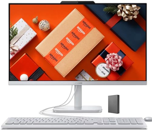 Lenovo IdeaCentre 24 FHD All-in-One Desktop Computer with Lifetime Office 365 for The Web • 32GB RAM • 1TB Storage • Intel Core • Wired Keyboard and Mouse • Windows 11