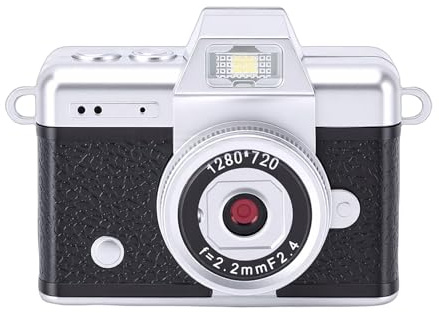 KIMISS Mini Cámara Digital 1080P - Cámara Compacta con Pantalla Abatible de 1,47 para Viajes y Videocámara CCD Pequeña Retro