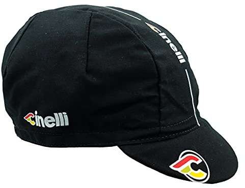 Cinelli Supercorsa, Cappello con Visiera in Cotone, Nero, Taglia Unica