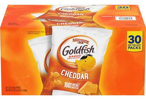 Goldfish Cheddar Crackers, 1.5 oz. Snack Packs, 30 Count