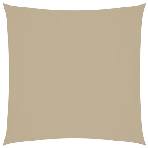 vidaXL Toldo de Vela Cuadrado Lona de Sombra Protección Rayos UV Patio Exteriores Jardín Aire Libre Terraza Piscina de Tela Oxford Beige 3,6x3,6 m