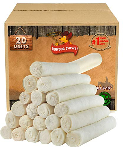 Cowdog Chews Retriever roll 9-10 inch All Natural Rawhide Product (20 Pack)