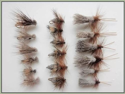 TroutfliesUK Moscas de Trucha de seto, Paquete de 18 Ciervos, sedán de Alce y G & H, tamaño Mixto, para Pesca con Mosca, X345, 10