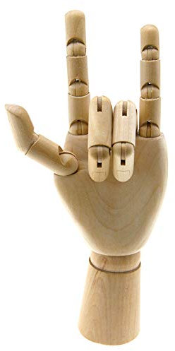 1er Modellpuppe Modellhand Holzpuppe Holz Hände Fingern Modell 25cm