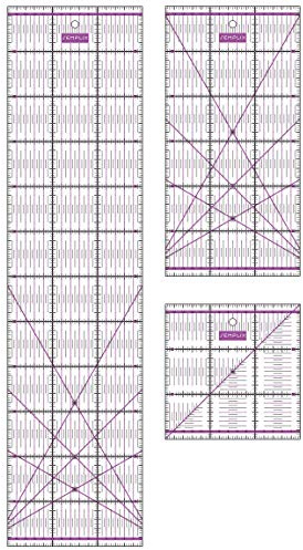 SEMPLIX Patchwork Lineal Set cm kleines Bundle (15x60 cm, 15x30 cm, 15x15 cm) (lila)