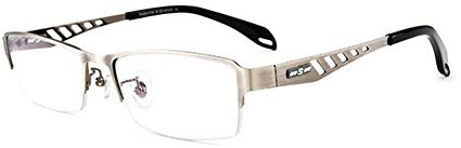 Progressive multifokale Lesebrille, rechteckige Lesebrille für Herren, Blaulicht-Schutzbrille, Brille mit nahezu doppeltem Verwendungszweck, 3-fach-Optik, hohles Design, Metallbrille mit Halbrand