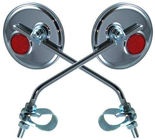 2 x cykelspegel vintage backspegel Ø 75 mm krom rund styre Ø 22 mm vänster höger racercykel anpassad MTB