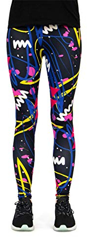cosey - Neon Line Leggings - knallige Farben- in verschiedenen Leuchtend bunten Designs (Einheitsgröße)