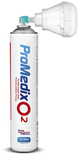 Promedix PR-994 Inalatore di ossigeno portatile al 99,4% Pure o2 Bocchino Comodo 12l Benessere Rilassamento Sport(1)