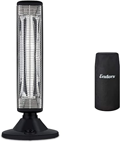 Enders® Terrassenheizer Elektro FLORENZ, Infrarot Heizstrahler 4923, Standheizung & NOVA M Wetterschutzhülle, Schwarz, UV-beständige Spezialfaser mit atmungsaktiver PU-Beschichtung, 5610