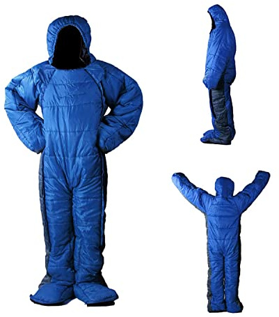 Human Walking Sleeping Bag for Adults, Compact Warm Ultra Lightweight Cold Weather Portable Mummy Weather Sleeping Bag, One Piece Sleeping Bag Suit, Waterproof, Windproof