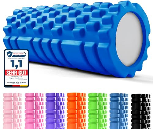 unycos - Rodillo para Masajes Musculares【33x14 cm】Resiste 130 kg | Cilindro de Espuma Dura para Fitness, Terapia con Foam Roller | Automasaje para Recuperación y Flexibilidad (Azul Oscuro)