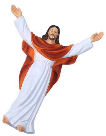 LIFKOME Jesus Statue Als Wanddeko Handgefertigte Jesus-Figur Hochwertigem Für Christliche Als Religiösen Für Persönlichen
