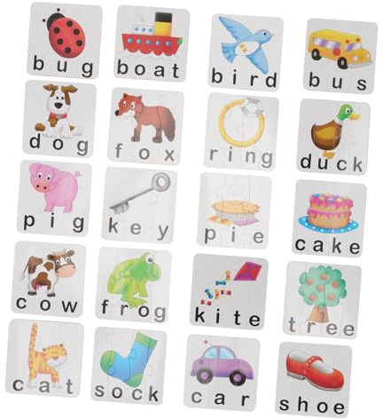 BESTonZON 1 Satz Bildungskarten Kinder Puzzle rätselbuch Kinder Puzzle für Motorische Fähigkeiten laubsäge Alphabet Lernen motorik Wörter Rätsel e für Klein verpackt