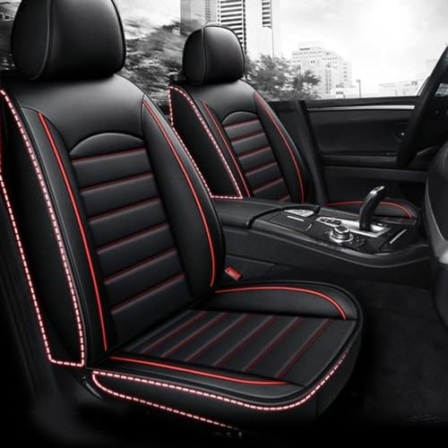 HODGON Auto Sitzbezüge Sets Für Ford Fiesta ST-line ST line, Leder Verschleißfest Innenraum Schonbezüge sitzschoner vorne und hinten,B/Black and red