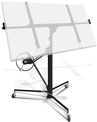 Sonnewelt Plattenheber schwarz 68 kg Traglast,klappbar，höhenverstellbar XXL 140 cm -350 cm Arbeitshöhe, max. 290 cm Lastarmbreite