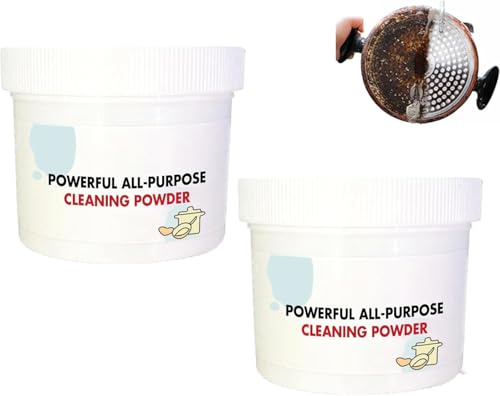 Leistungsstarker Allzweck-Pulverreiniger für die Küche, Powerful All-Purpose Cleaning Powder, Küchenreiniger Power gegen Fett & Hartnäckige Flecken, Super Strong Kitchen Cleaner Powder, 250g (2 Stück)