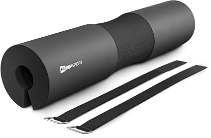 Hop-Sport Langhantel Polster 44 cm - schwarz, Hip Thrust Polster für Langhantelstangen ø 30 mm, komfortabel Nackenschutz, ideal für verschiedene Übungen