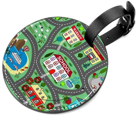 Gepäckanhänger aus Leder mit Edelstahl-Schlaufe, Gepäckanhänger für Auto, Handtasche, Reisekoffer, mit Namensausweis, perfekt, um Gepäck Koffer schnell zu erkennen, 2 Stück